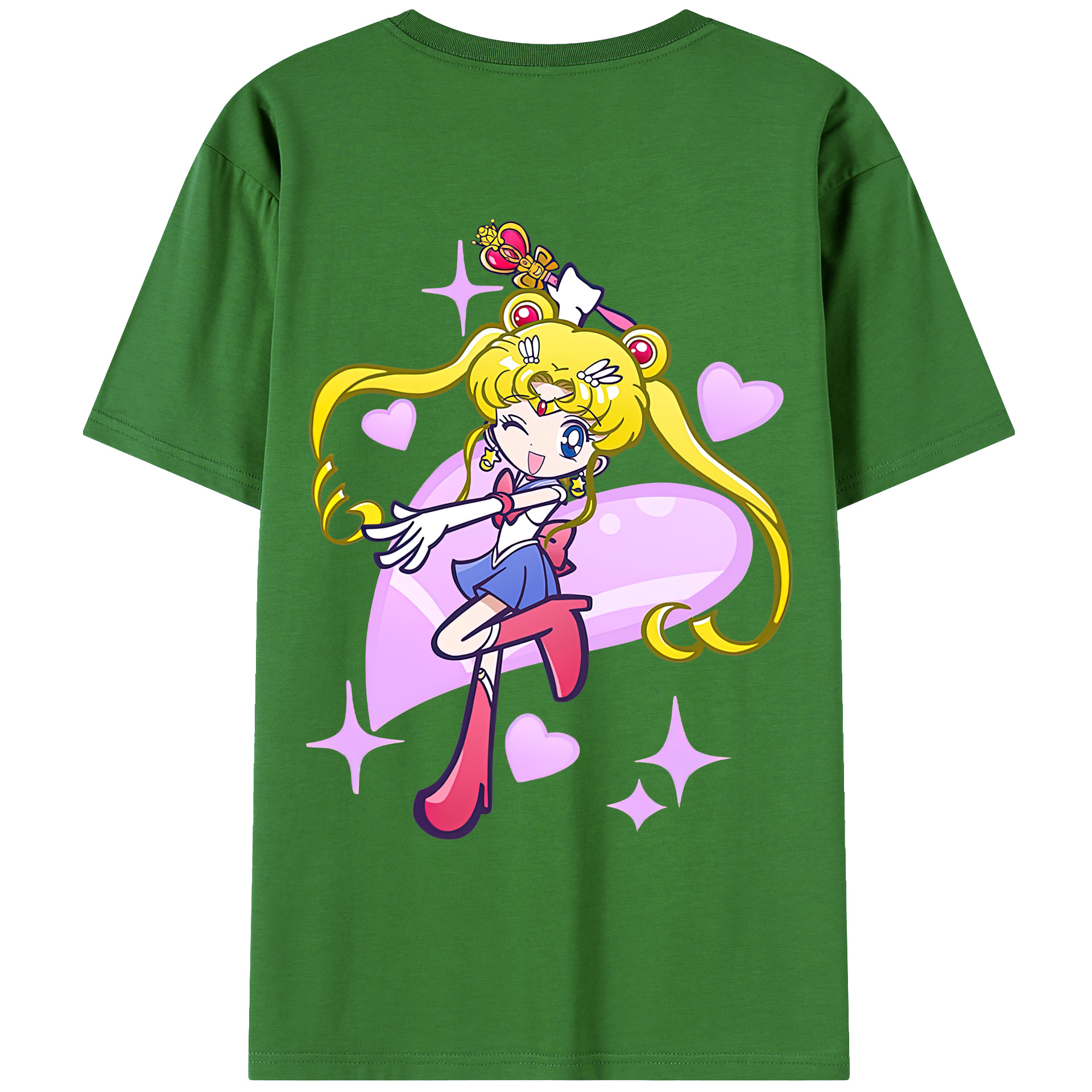 （画像用） 美少女戦士セーラームーン 月野 うさぎ つきの うさぎ Sailor Moon Tsukino Usagi レディース半袖Tシャツ(バックプリント)
